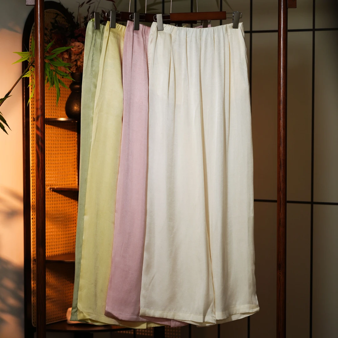 【锦说欢喜】‘果冻’新中式百搭休闲多色直筒裤莱赛尔直筒裤C83776