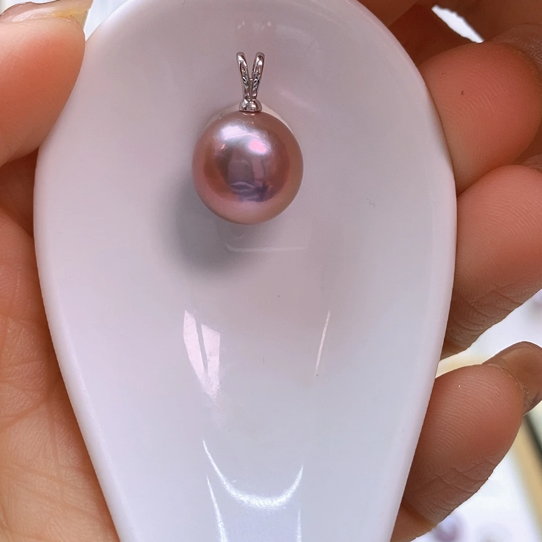 淡水珍珠吊坠(不含链)银S925镶嵌热****.