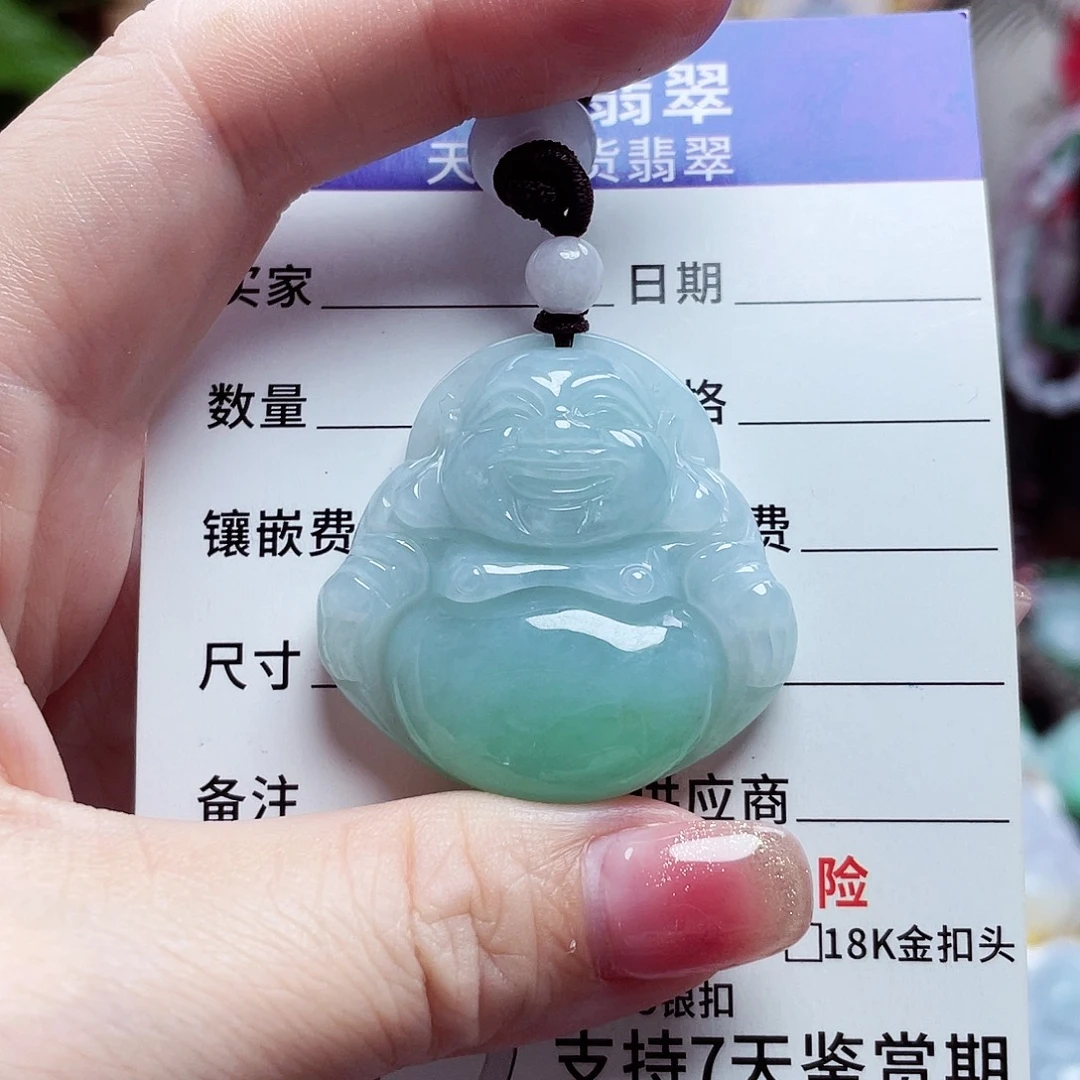 翡翠未镶嵌颈饰佛公13