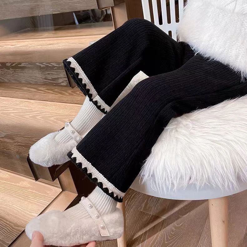 女童微喇裤春秋款2025新款儿童阔腿裤外穿洋气宝宝百搭长裤子春装