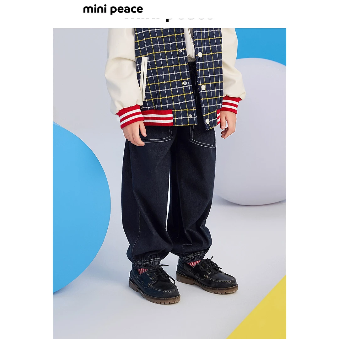 【专柜同款】MINIPEACE太平鸟童装男童仿牛仔裤1226