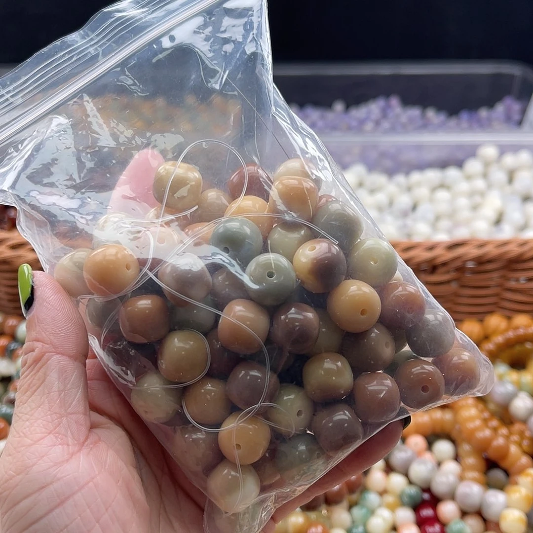 白玉菩提吊坠A/13mm/30颗锅底