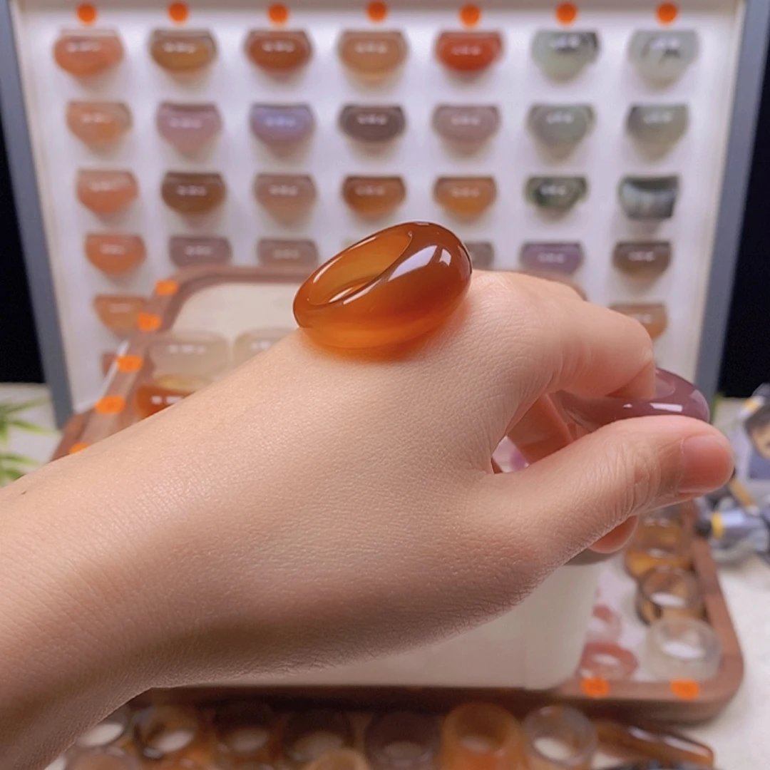 一***然玛瑙/玉髓未镶嵌戒指港21