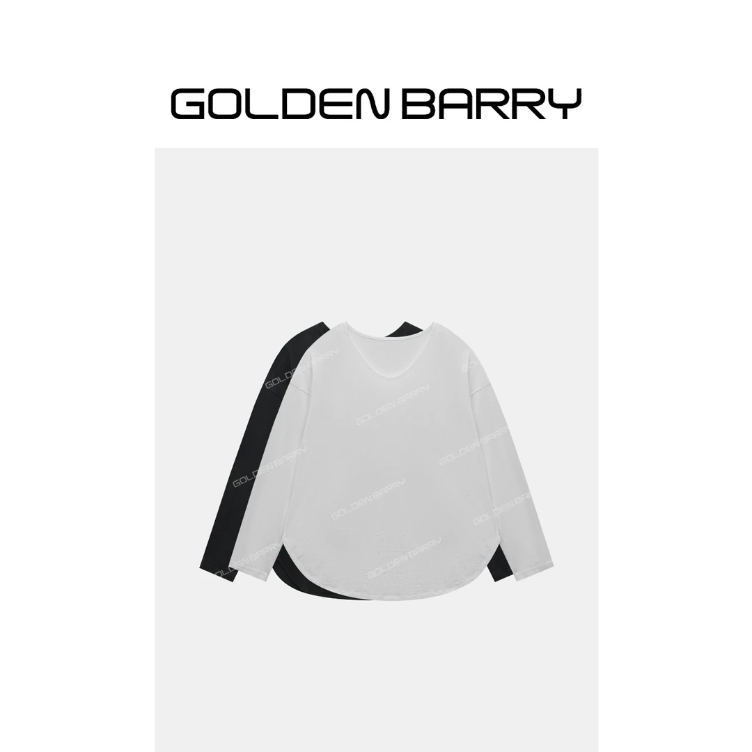 GOLDENBARRY【返季福 利】202444简约百搭V领长袖T恤/微瑕