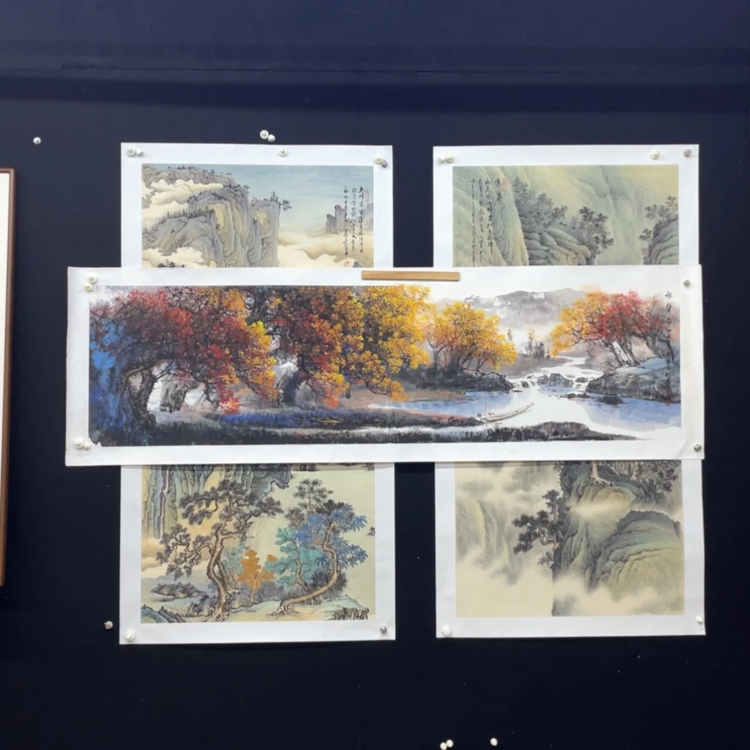 妙***叹国画手绘国画，精品重彩山水，李有训