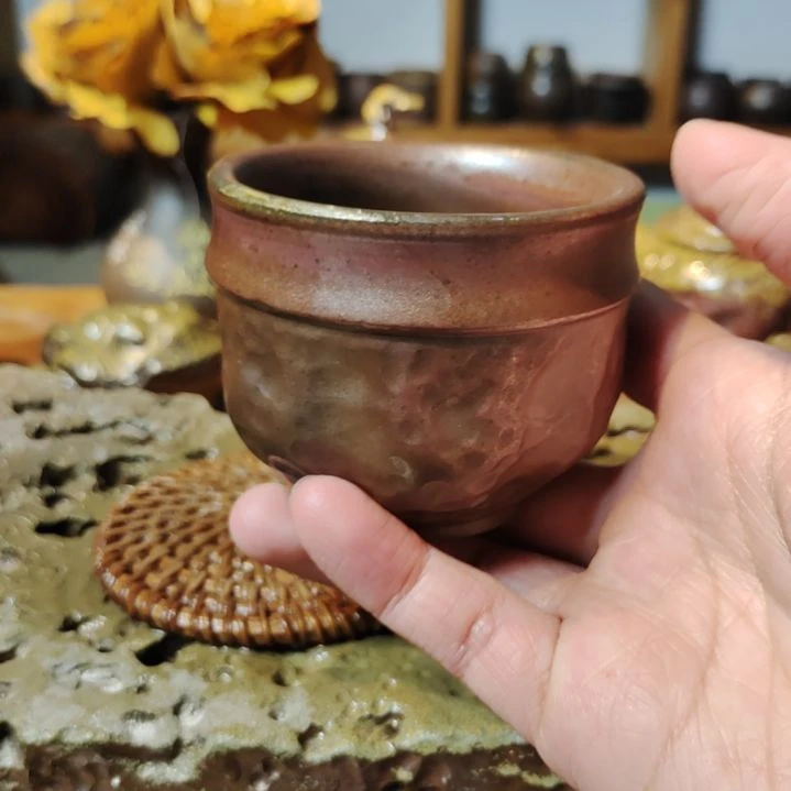 权***澳坭兴陶纯柴烧锤纹杯130C