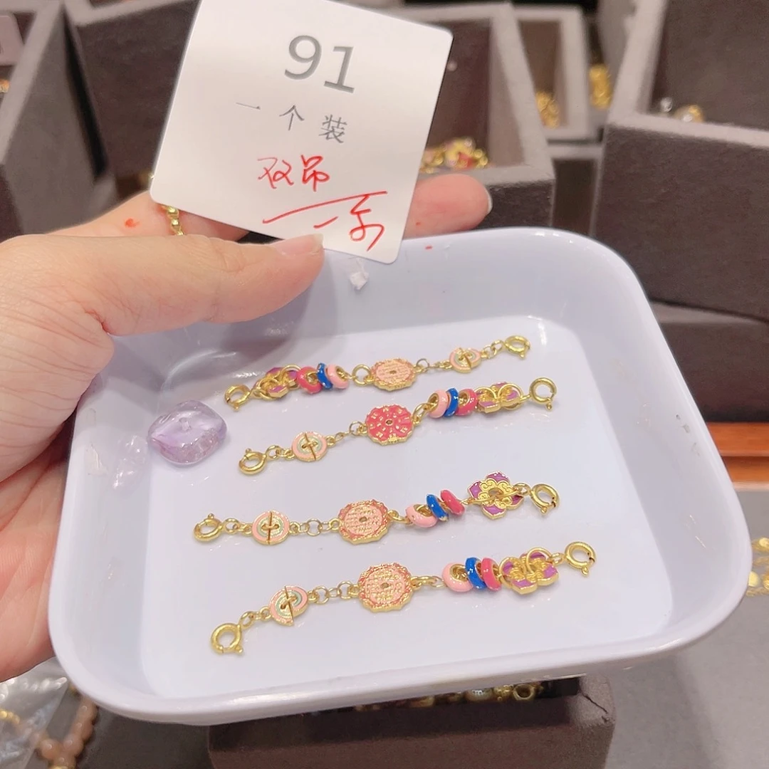 紫晶珠宝半成品银S925镀金镶嵌91