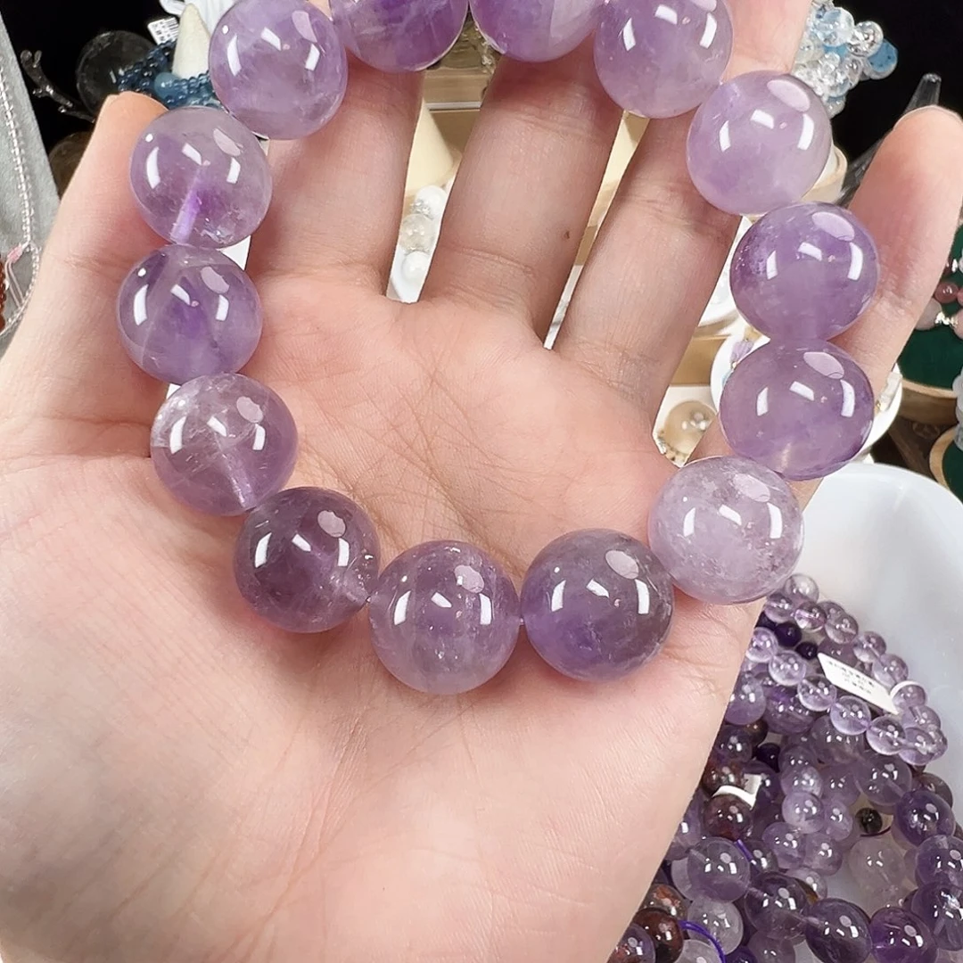 石英质玉手链合金紫水16mm