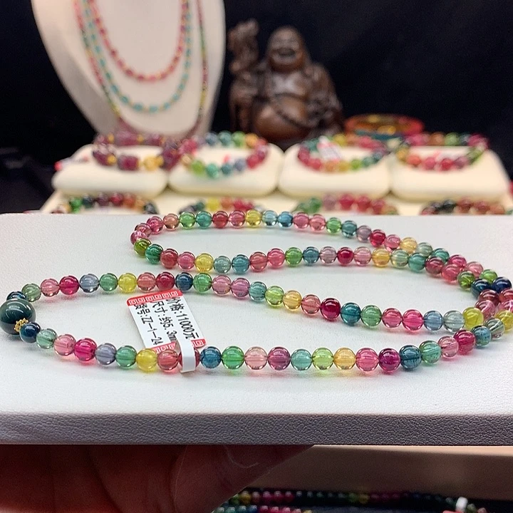 碧玺手链未镶嵌糖果手串5.3mm