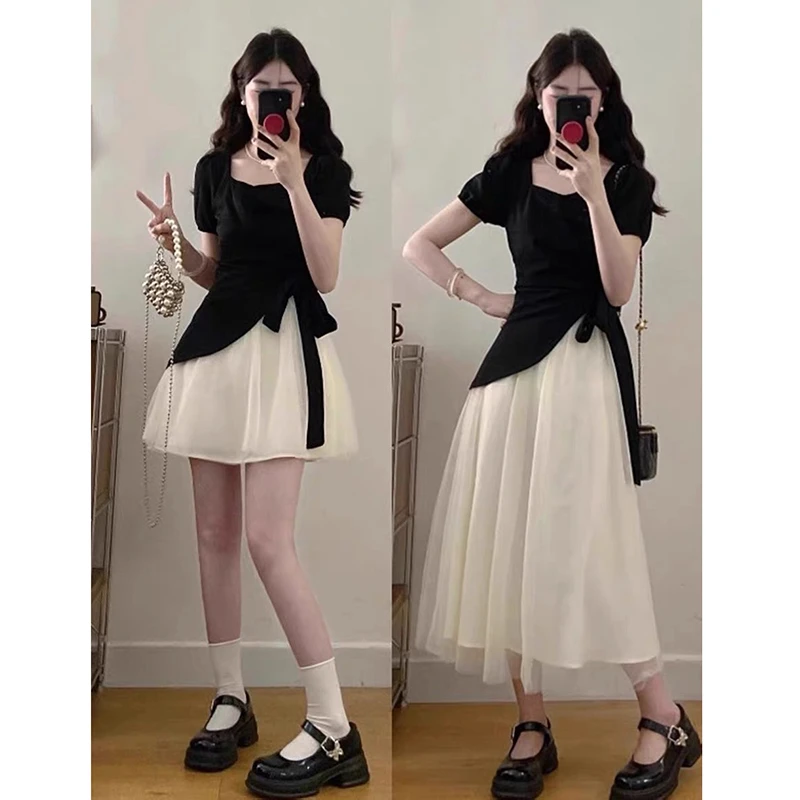 大码微胖高级感垂感连衣裙女夏季胖MM遮肚显瘦裙子梨形身材A字裙