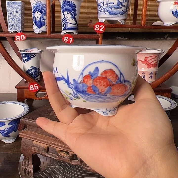 墨奈手绘陶瓷花盆