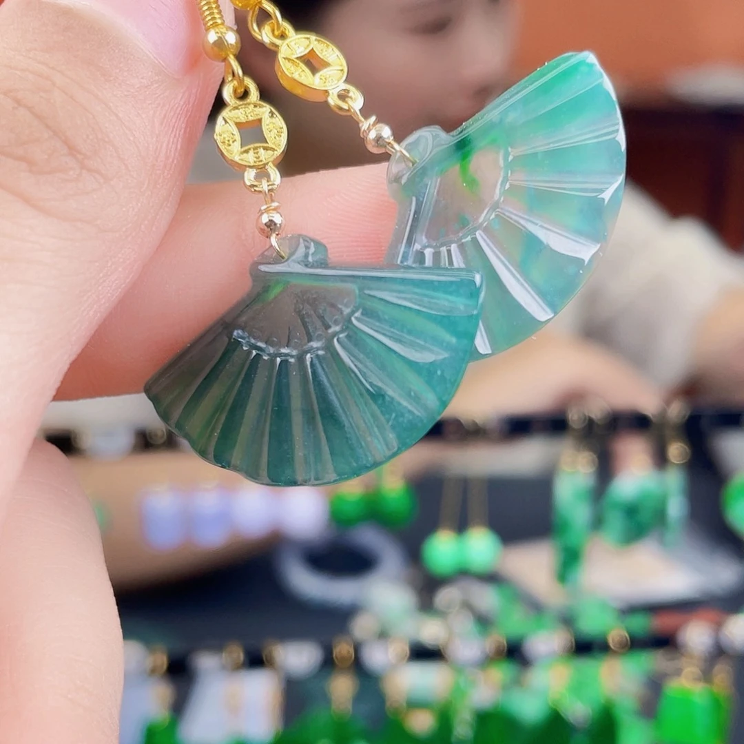 翡翠未镶嵌耳饰饰品