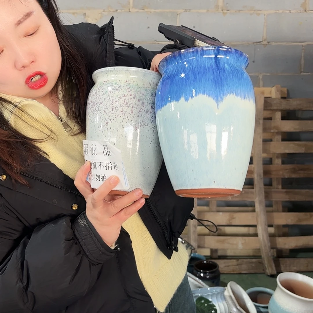 瑕疵两个高20/14红陶