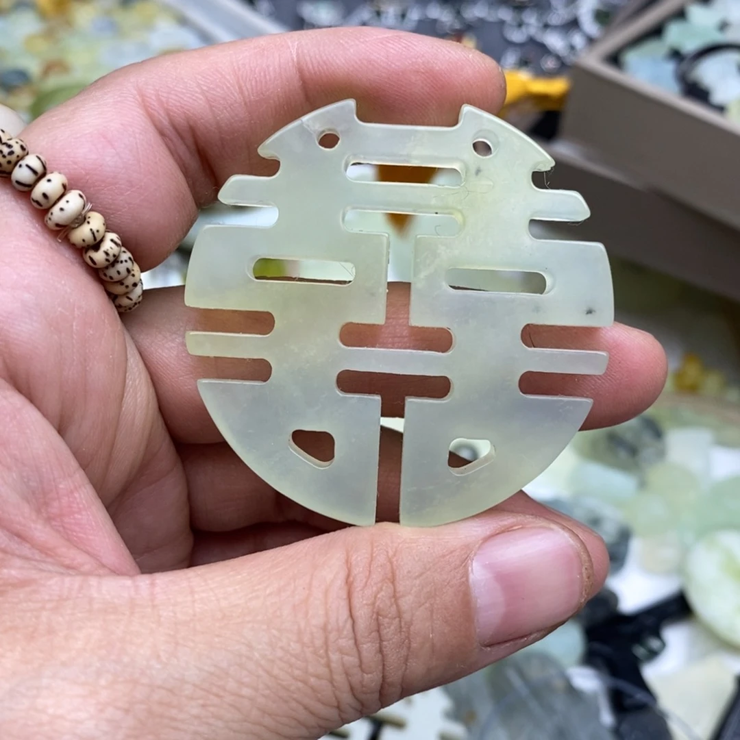 岫玉纯天然岫玉挂件戒指未镶嵌