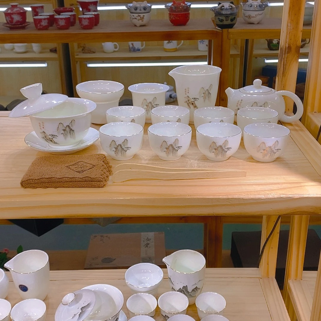 【不止】羊脂玉瓷茶具套装