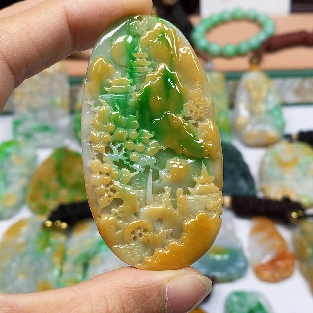 颈饰未镶嵌翡翠翡翠A货一物一证