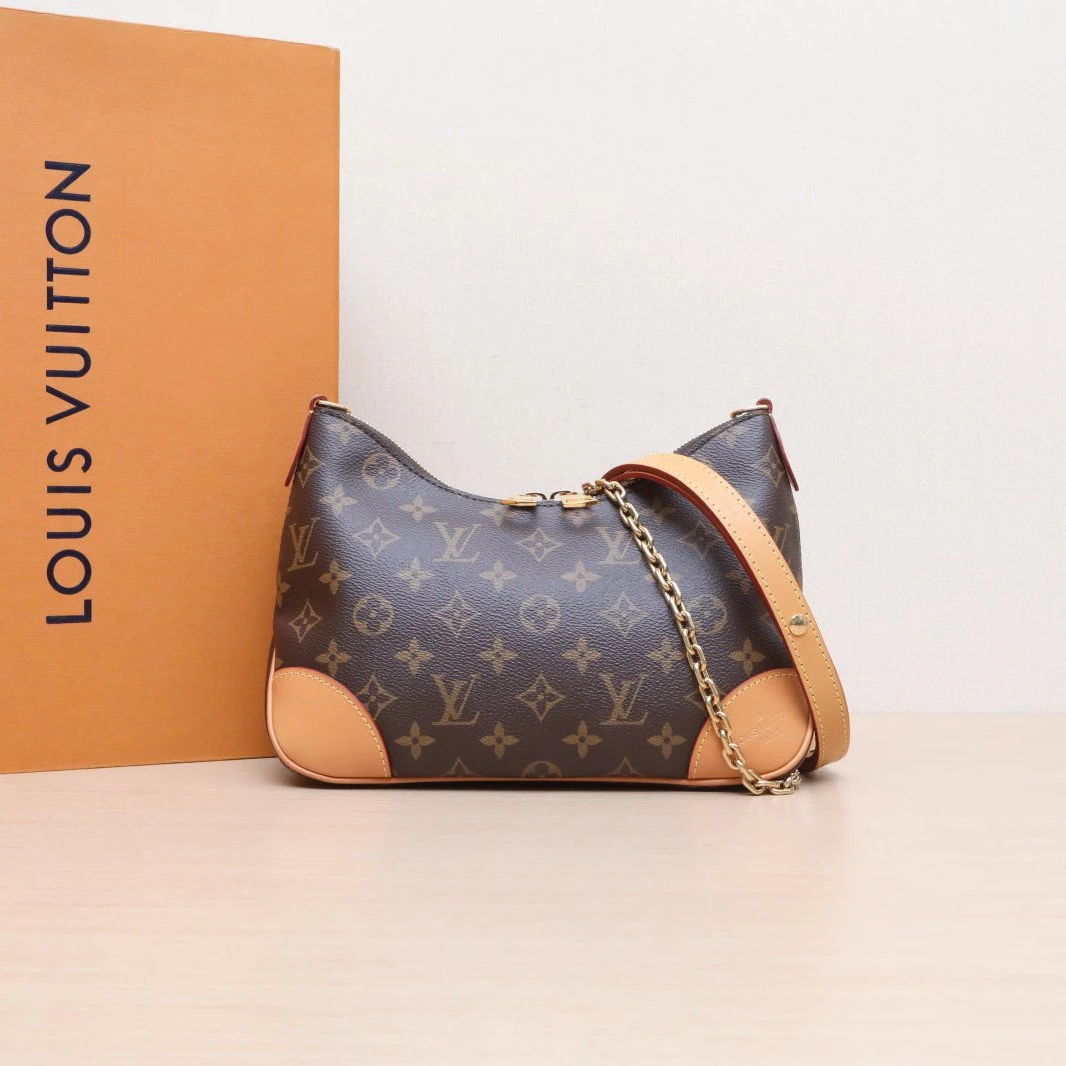 99新 LouisVuitton/路易威登 -hd小花佳珊 牛角包 老花 PVC 芯片