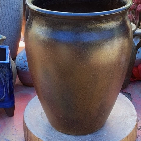 紫砂花盆口20高度27复古