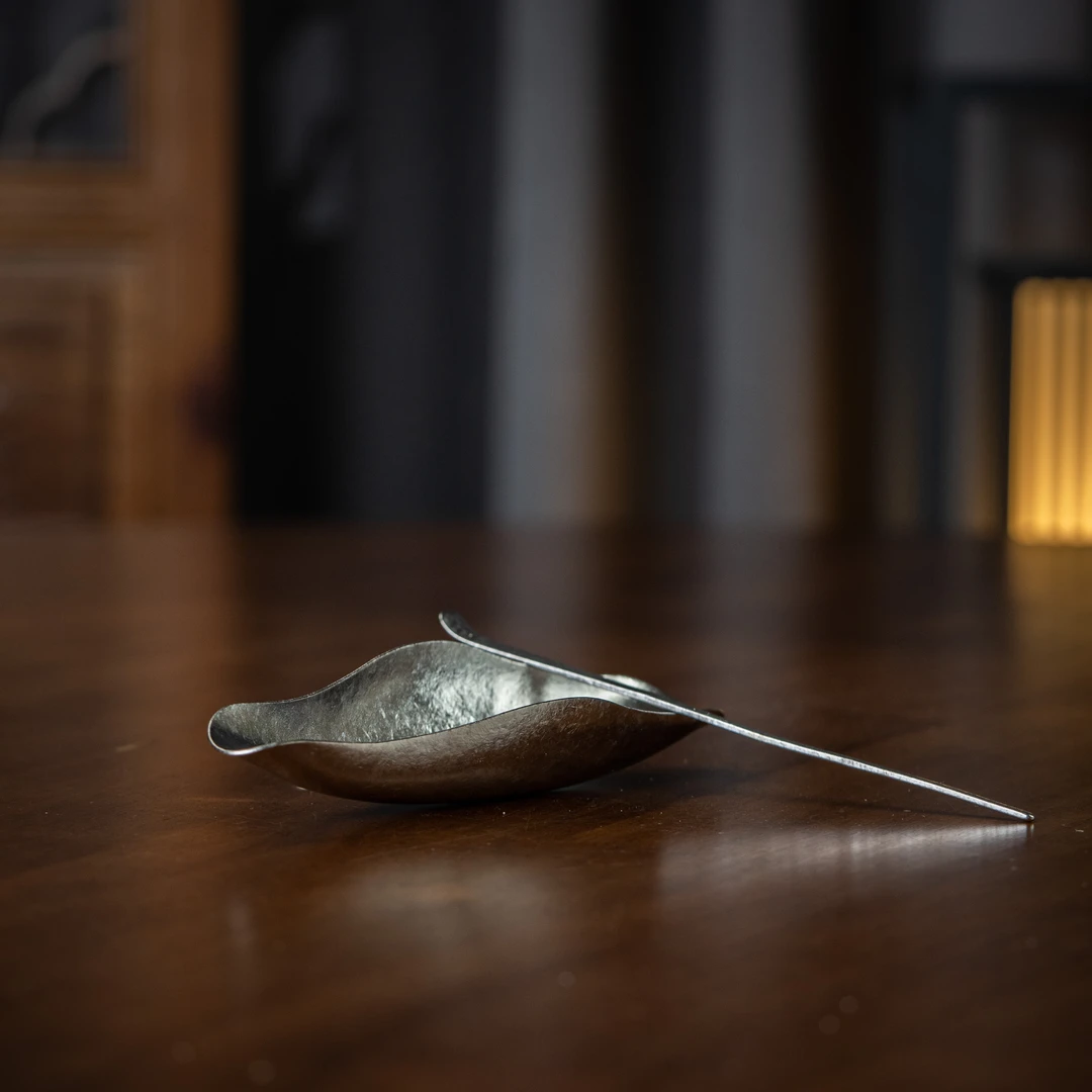【博友制钛】莲瓣钛茶则套组（结晶款）15.6*5*3.1cm 家用茶周边
