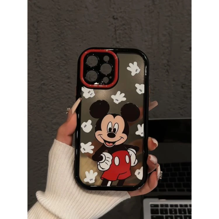 适用苹果16pro奶油卡通手机壳iphone15防摔华为p60可爱叉腰米奇女