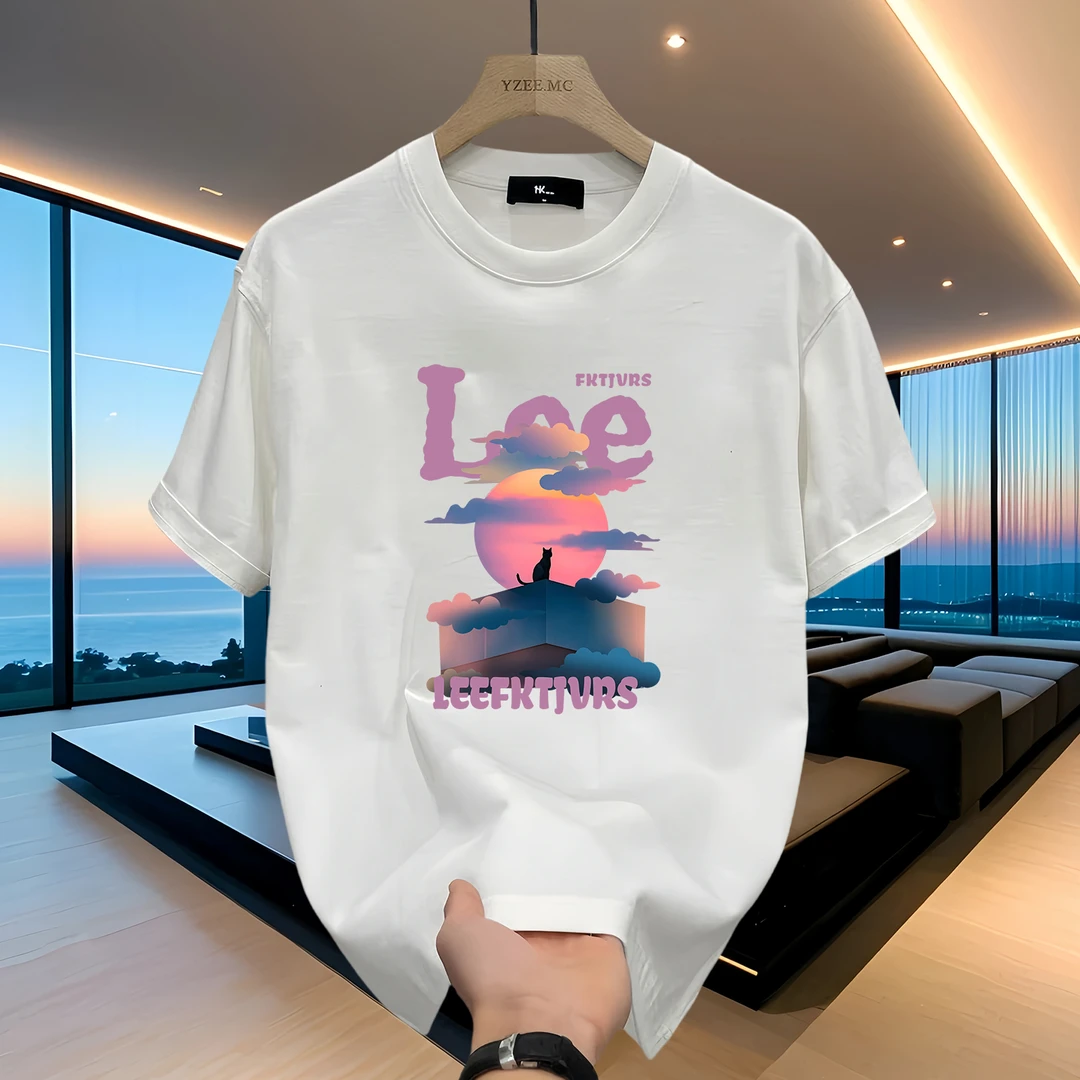 夏季2025新款爆款潮牌重磅纯棉短袖T恤男女同款ins高级感百搭上衣