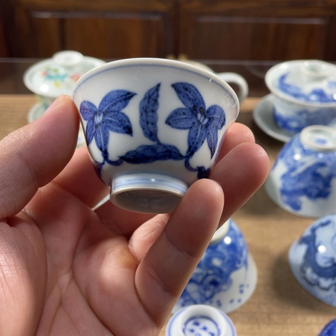 至善雅器栀子花小撇口杯