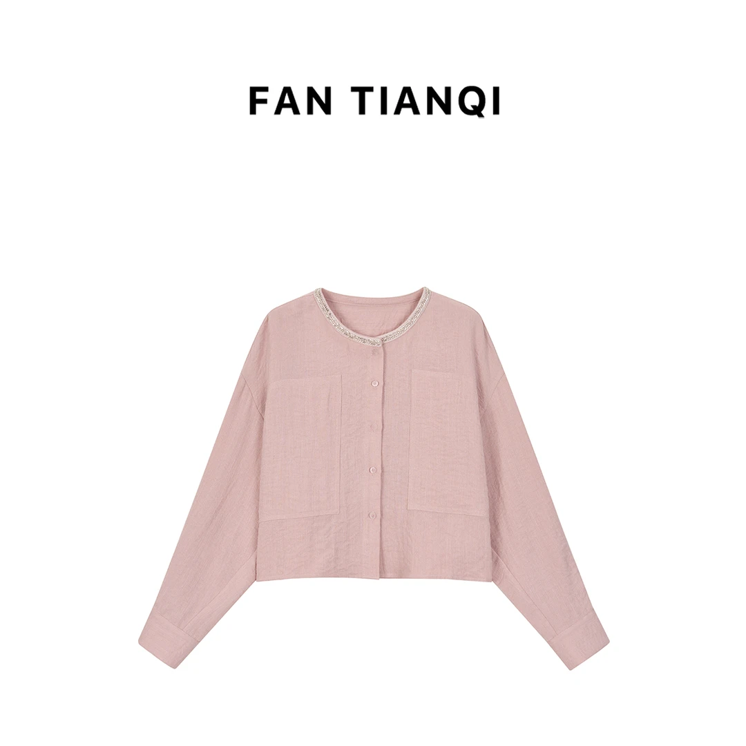 范天奇/FAN TIANQI【松弛有度】钉珠领口垂感短外套FJSH51355