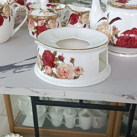 金秋玫瑰手工刮金温茶炉