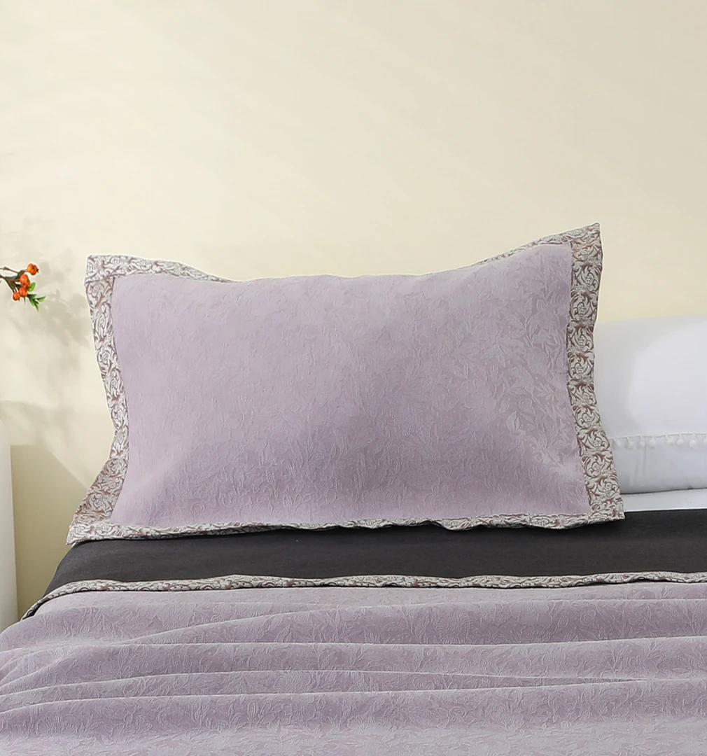 枕套【紫苏】48X74厘米 高端轻奢加厚棉绒成人大号枕套一对