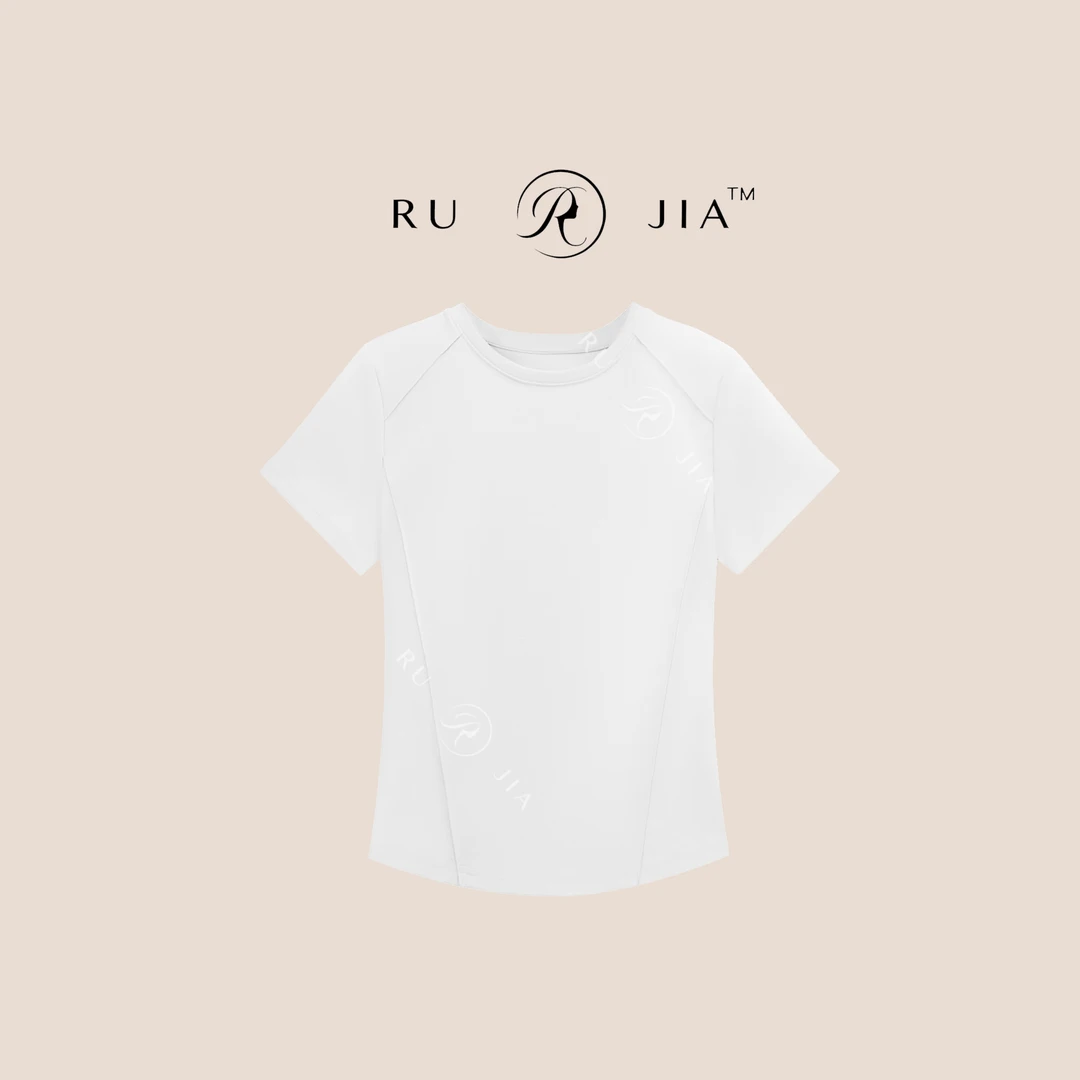 RuJia   041【小蛮腰】 进口三醋酸短袖透气立体亲肤显瘦高级短袖
