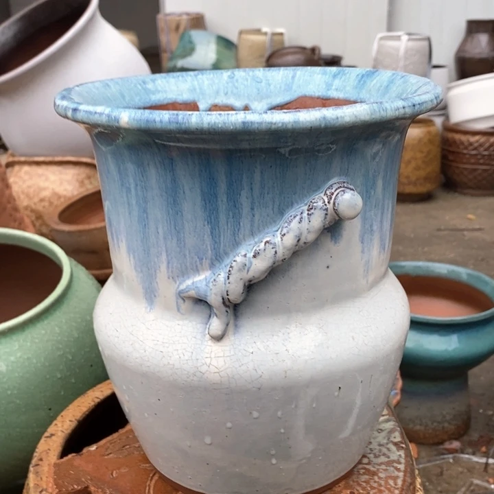 紫砂花盆高约22口20瑕疵