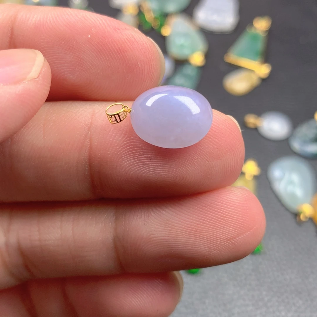 【闪购商品】颈饰18K金镶嵌翡翠椰*翡翠