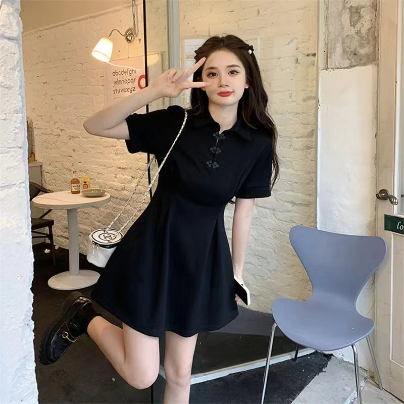 【运补4-9米】女性夏日改良复古时尚显瘦凸显魅力新中式荷叶裙摆设