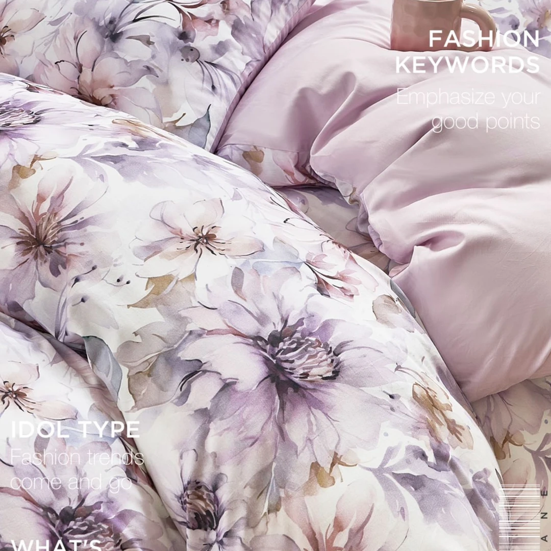 【高货清仓】dlk高端长绒棉纯棉数码印花四件套-紫韵