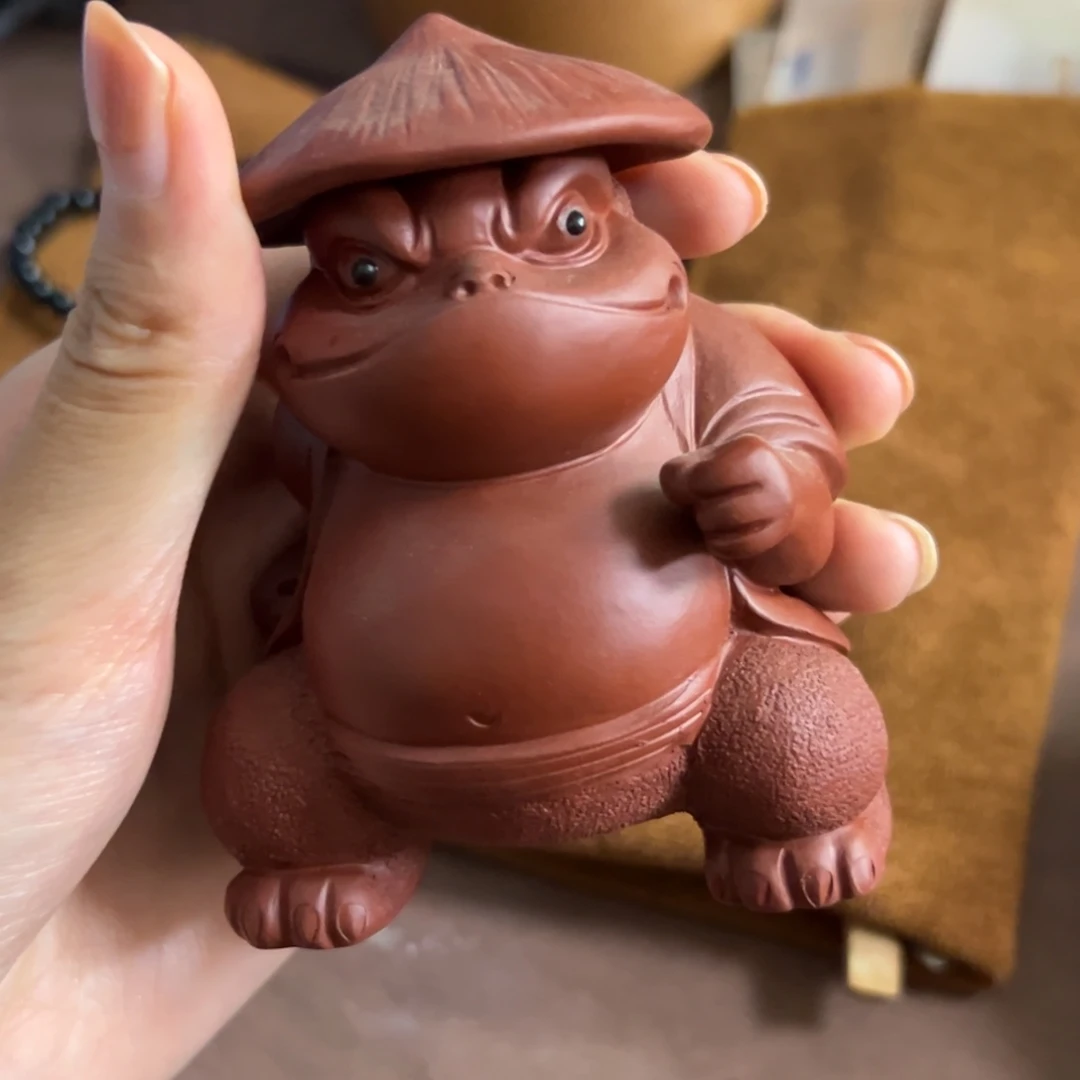 黄***)茶壶紫砂紫砂茶宠金蝉