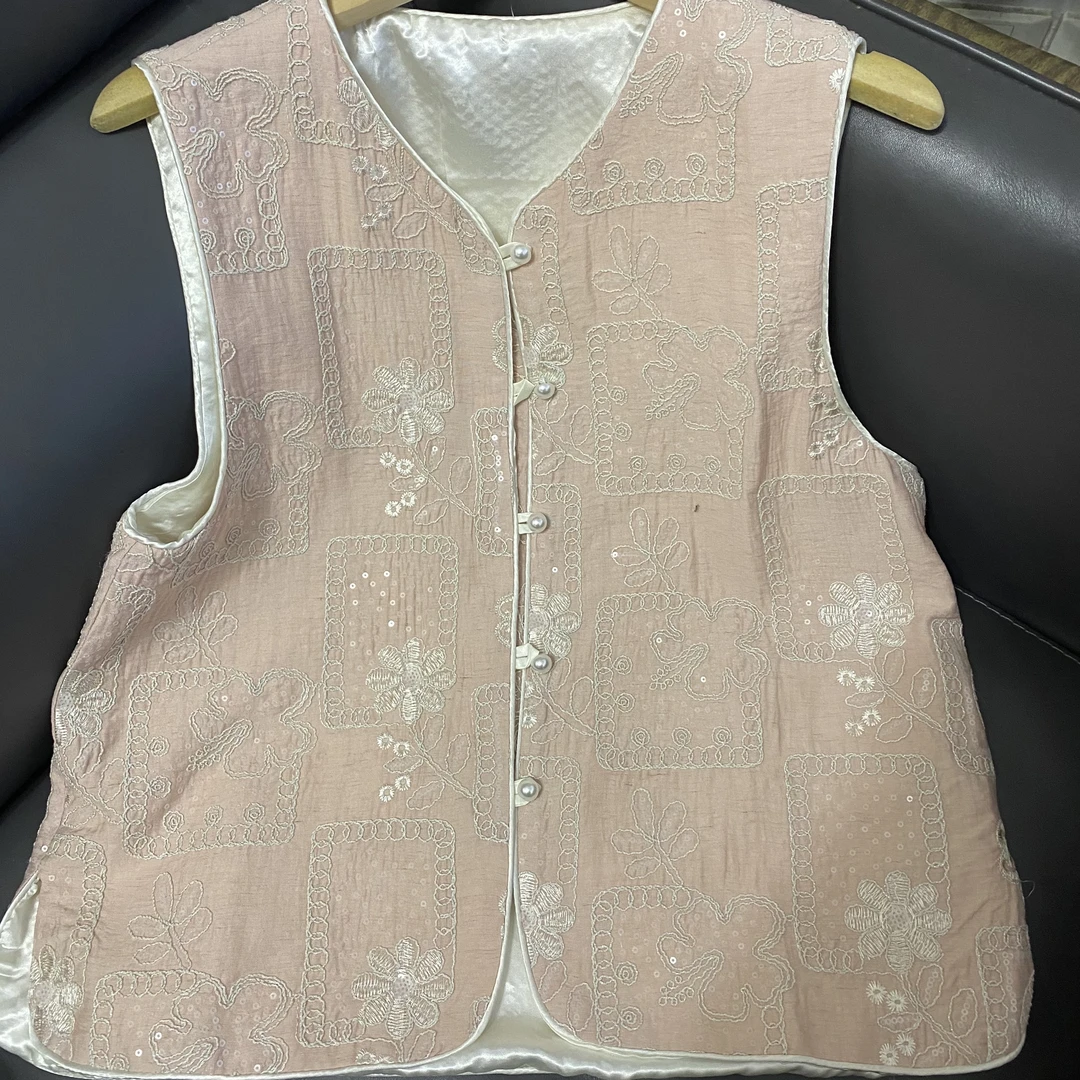 新中式重工刺绣马甲叠穿上衣25春季国风