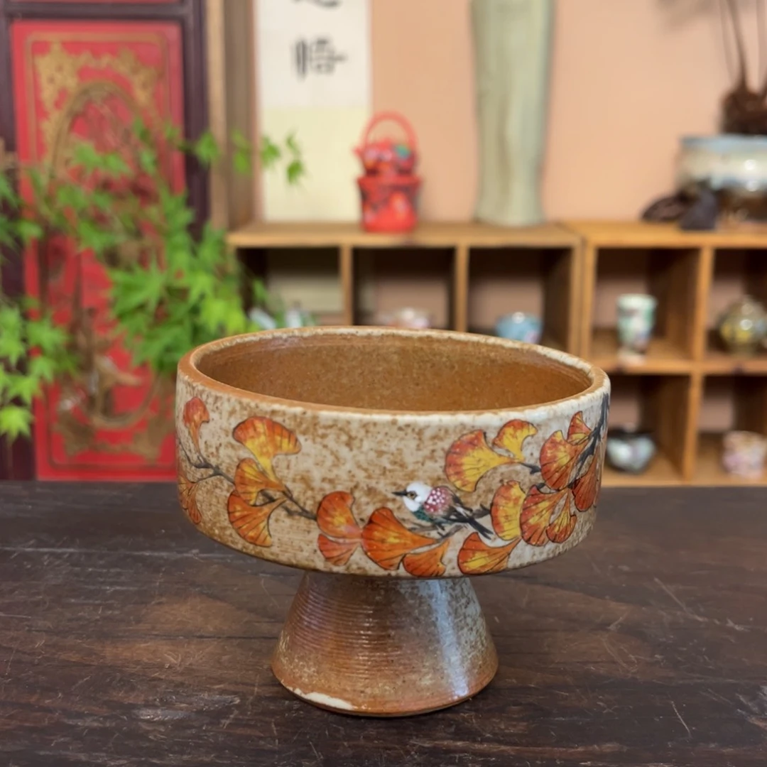 杯柴烧纯手工手绘陶瓷