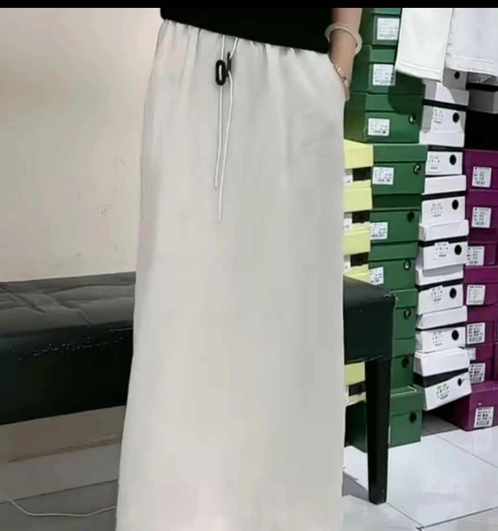 871极简老钱风纸片感后开叉麻半身长裙07