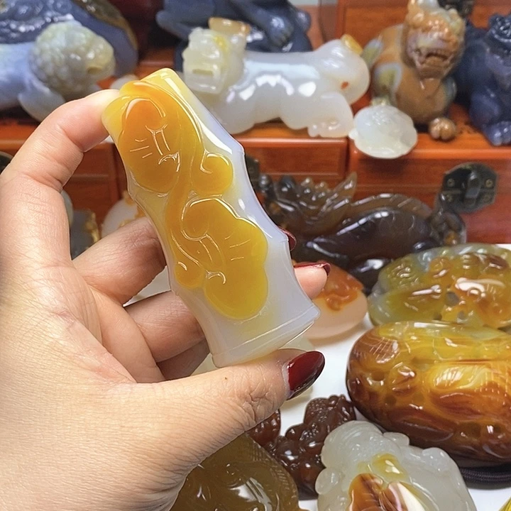 玛瑙/玉髓手把未镶嵌夜**?