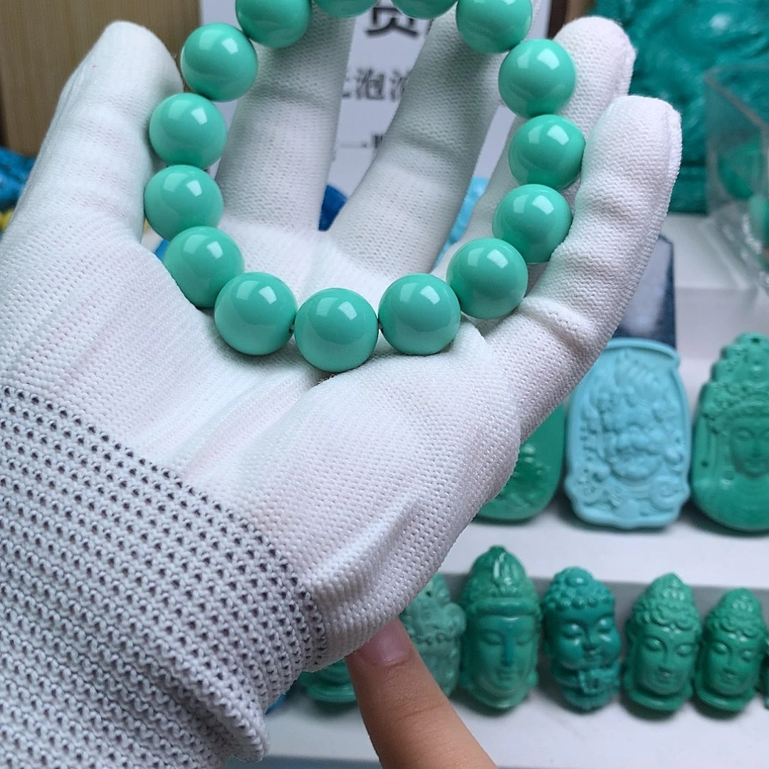 湖北发货批发精挑绿色矿原创手串108雕刻多样性发货 以介绍为准