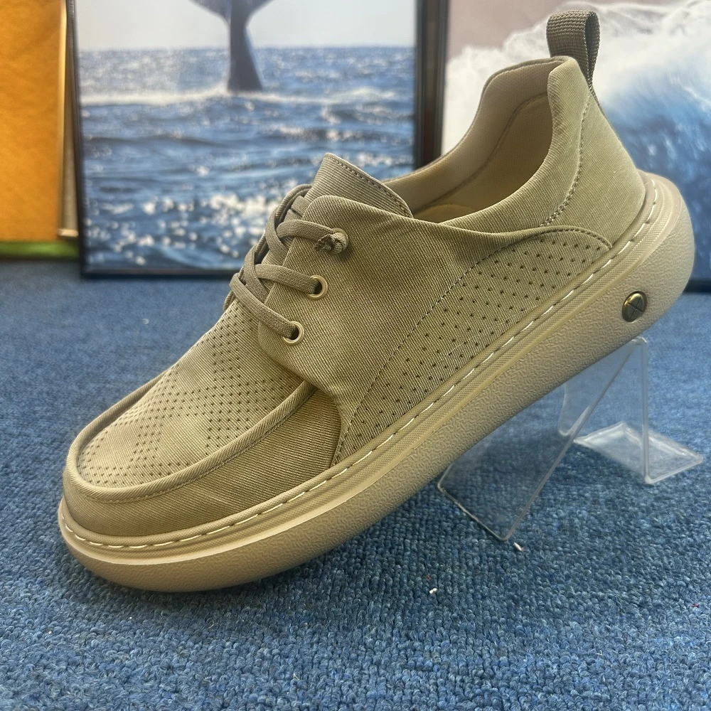 芒果男士打孔布鞋春夏新款柔软透气男鞋百搭鞋轻便舒适男生运动鞋