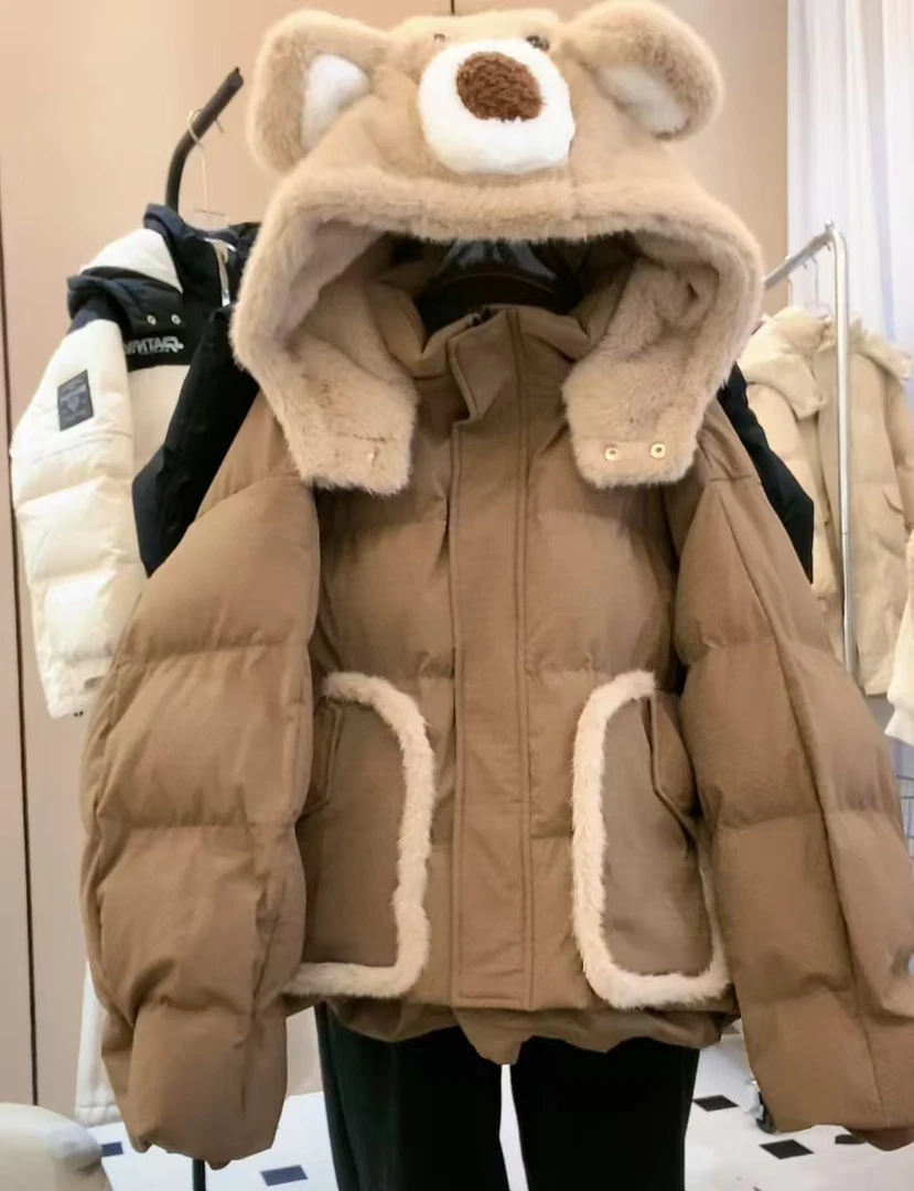 女童洋气棉服冬装2024新款中大童加厚连帽保暖外套冬季中大童棉服