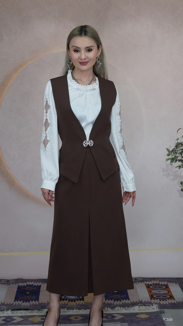 PINJAK两件套马甲裙子005