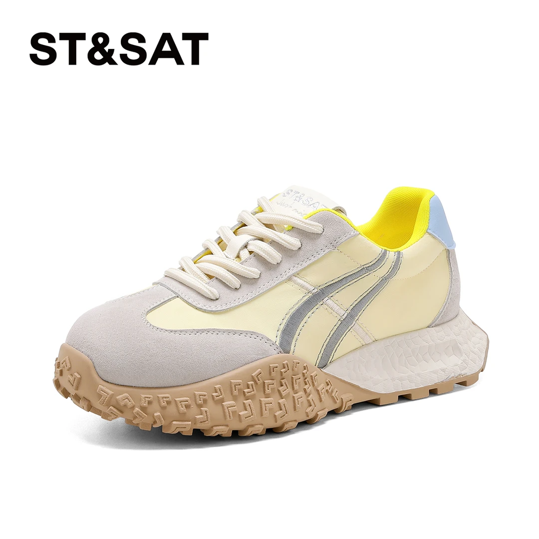 星期六明星同款潮流百搭潮鞋透气薄荷芭蕾运动鞋复古女时尚休闲鞋