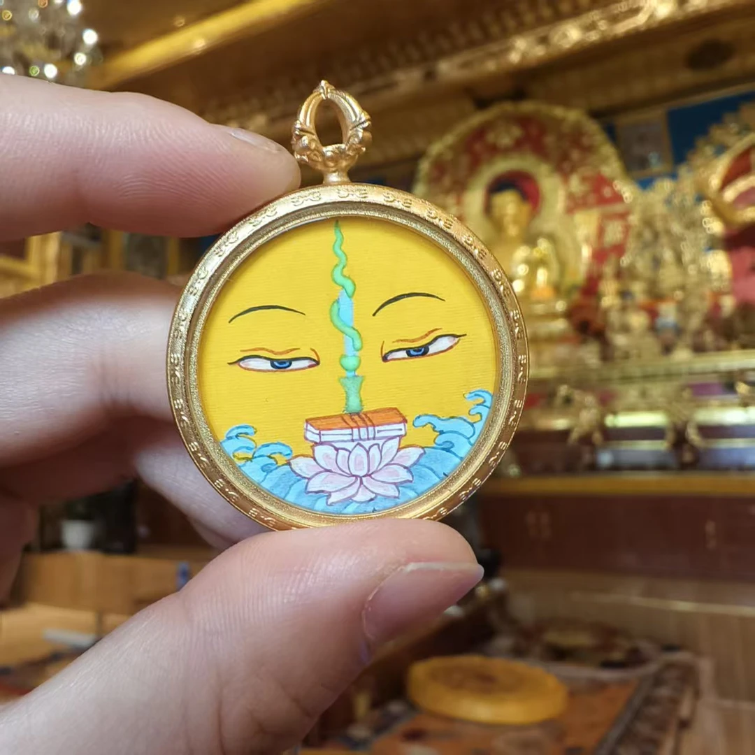 文老师眼睛--热贡纯手绘