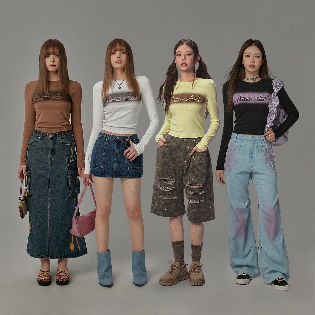 C013【马琦尧专属】CHUU夏季女装修身字母设计感个性长袖辣妹T恤-Y