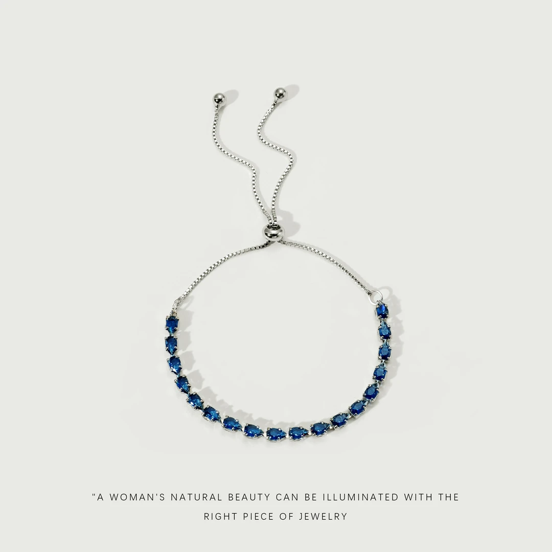 铜合金合成锆石手链 【海洋之心】百搭简约精致手链A846