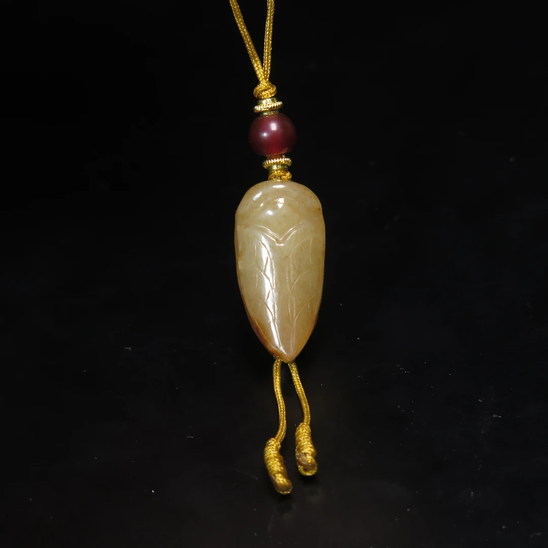 清代玉蝉挂件/MZ032378/和田玉/民族文物