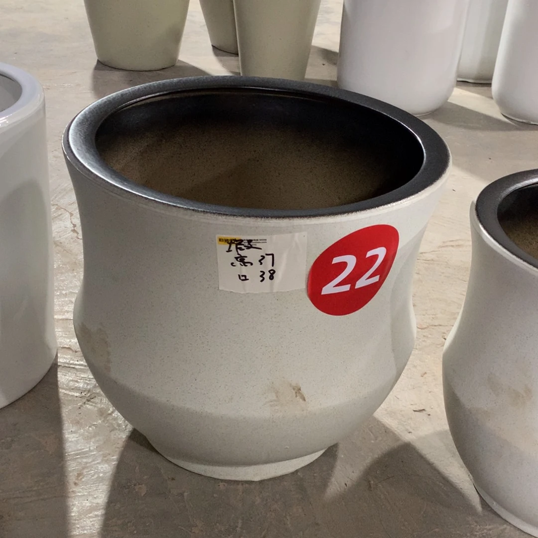 微瑕高温陶瓷花盆