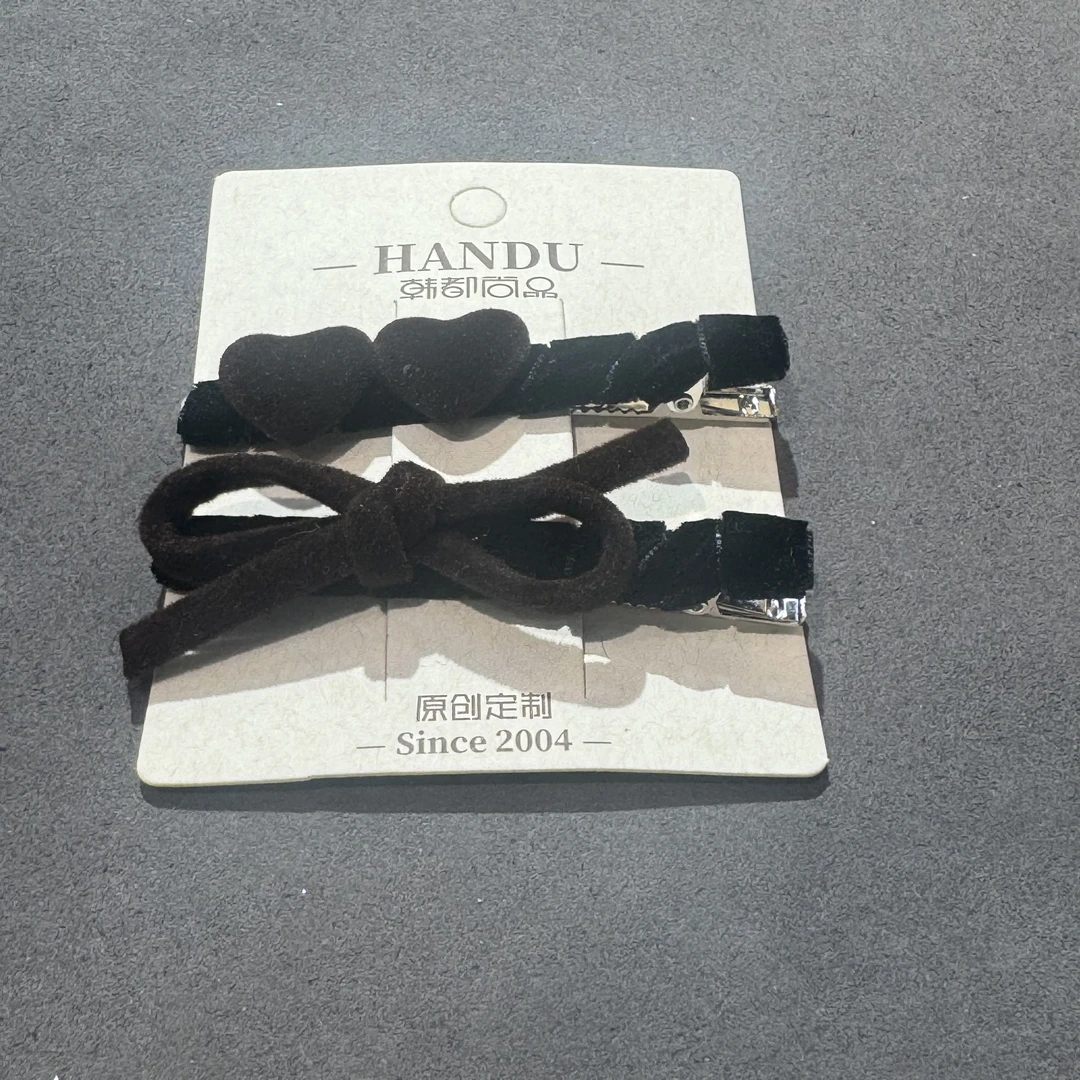 2508-时尚边夹百搭款发夹双色按色拍发一对